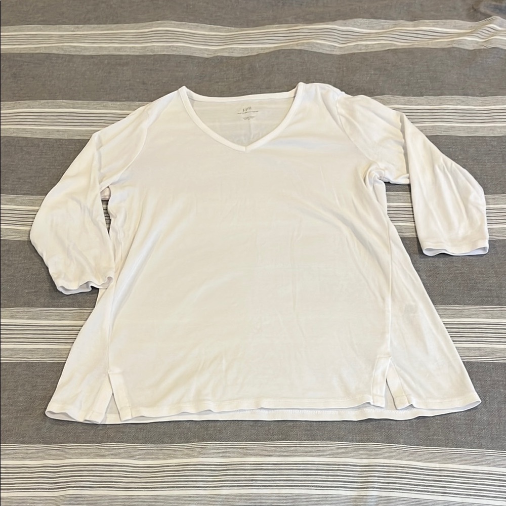 J. Jill White V-Neck Top